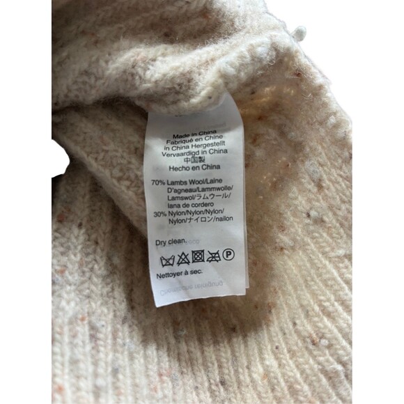 J. Crew Donegal Turtleneck Sweater Lambswool Speckled Cream - Picture 7 of 8